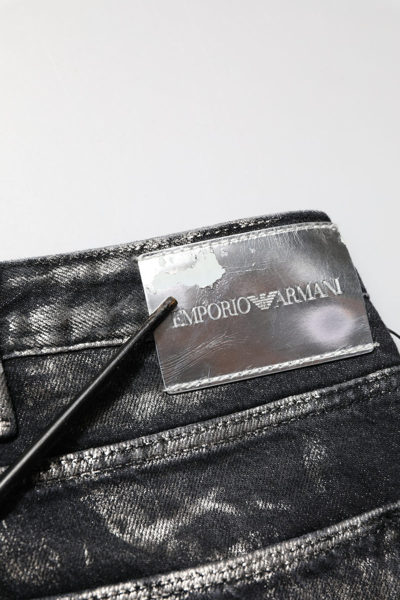 Emporio Armani Black Washed Slim Fit Men Denim Trouser Jeans