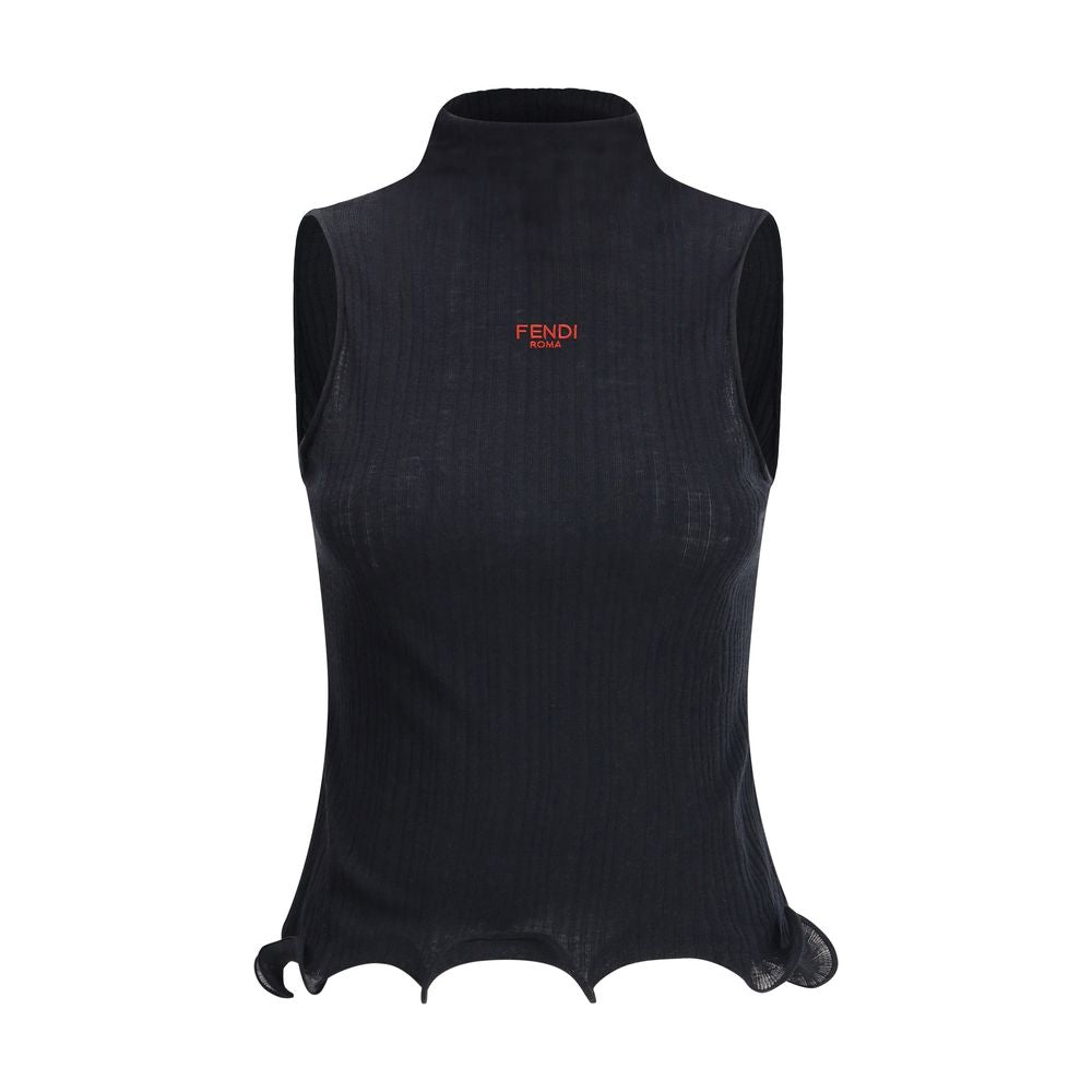 Top sans manches en laine vierge Fendi