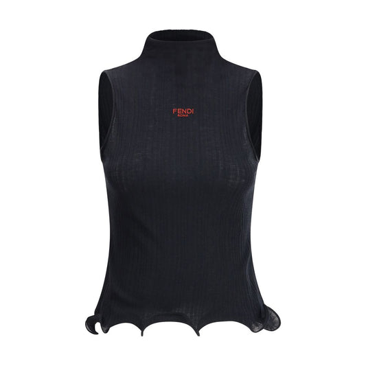 Top sans manches en laine vierge Fendi