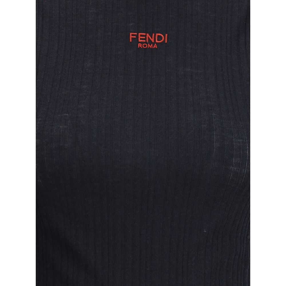 Top sans manches en laine vierge Fendi