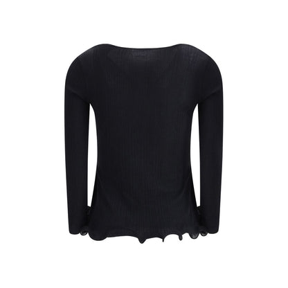 Top en laine vierge à manches longues Fendi