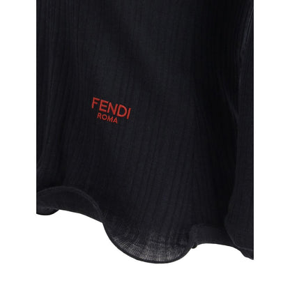 Top en laine vierge à manches longues Fendi