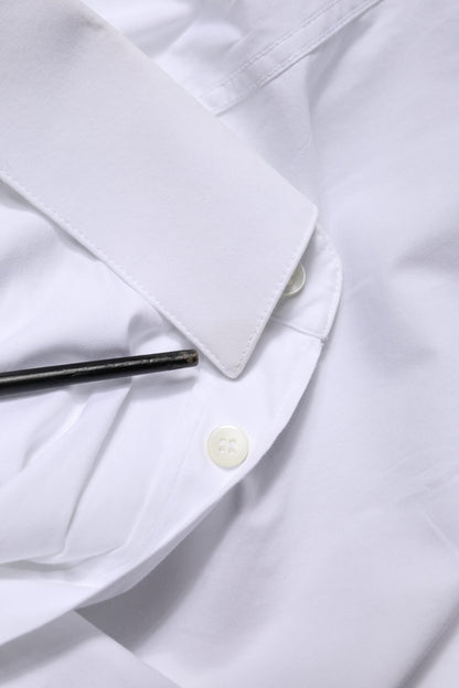 Chemise de ville formelle pour homme en coton blanc doré de Dolce &amp; Gabbana