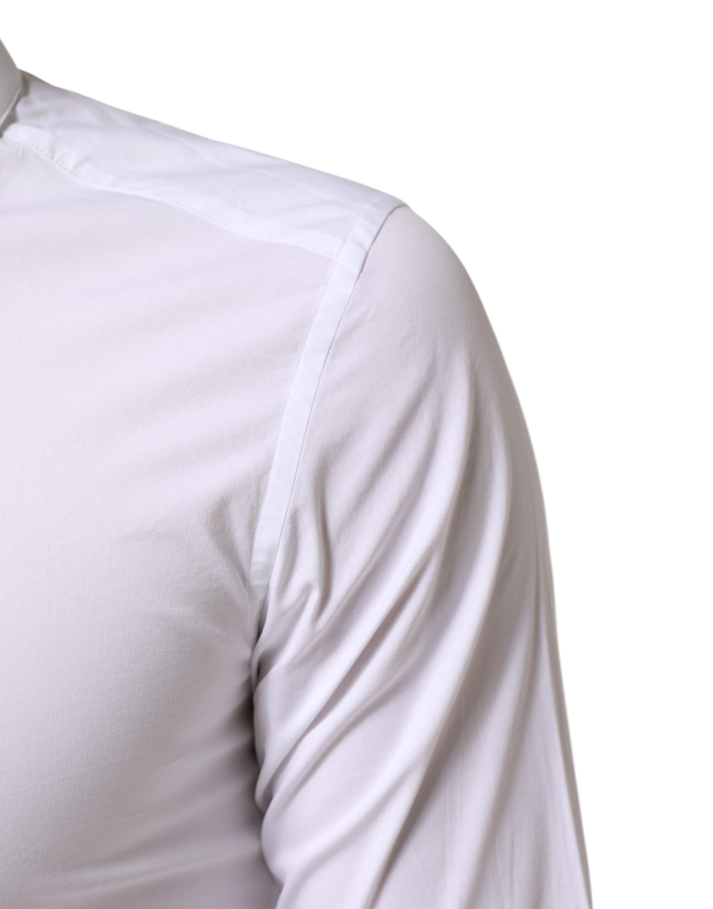 Chemise de ville formelle pour homme en coton blanc doré de Dolce &amp; Gabbana