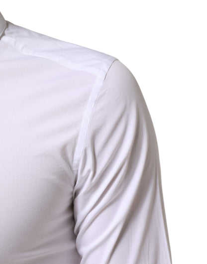 Chemise de ville formelle pour homme en coton blanc doré de Dolce &amp; Gabbana