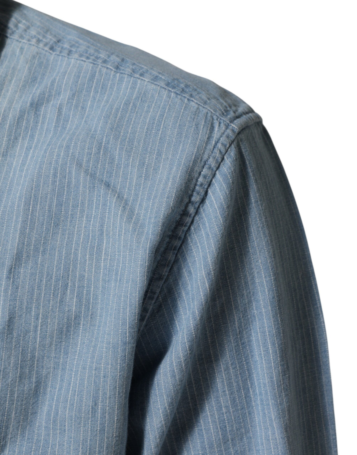 Deperlu Chemise en Denim Bleu Ajustement Régulier à Col Longues Manches