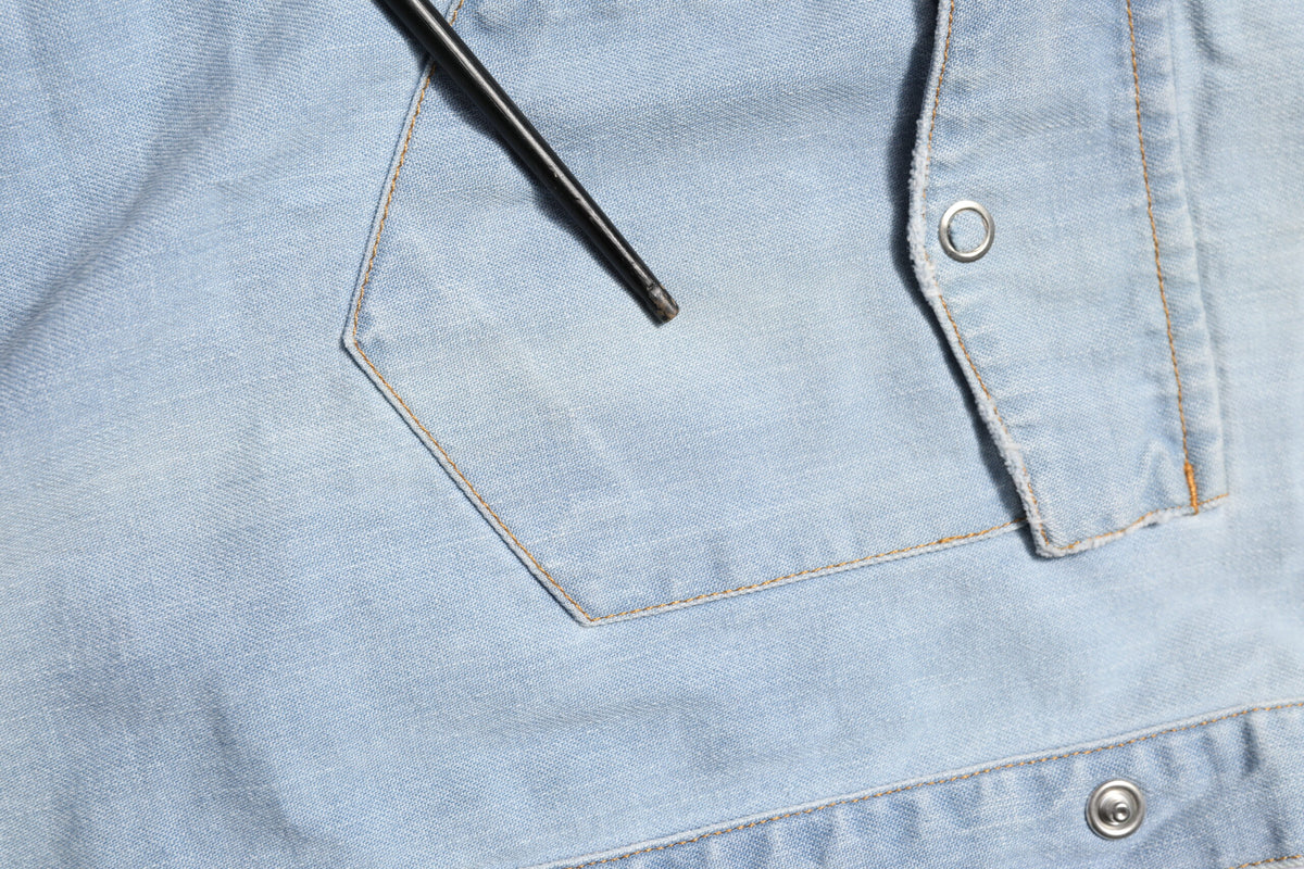 Maison Clochard Light Blue Denim Collared Long Sleeve Shirt