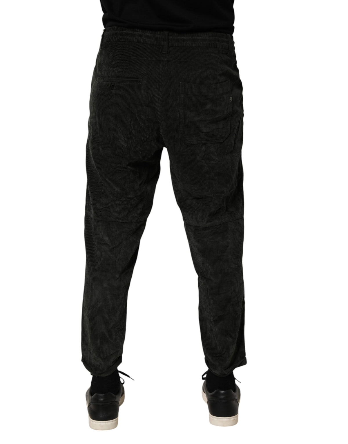 Pantalon Cropped en Velours Côtelé Noir Dondup pour Homme