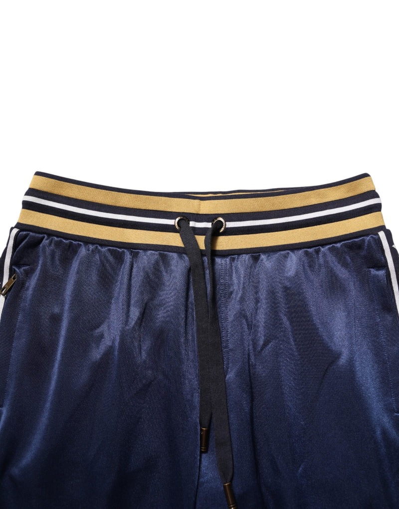 Dolce &amp; Gabbana Blauwe Nylon Jogger Mid Waist Broek