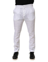 Pantalon de Costume Blanc en Lin Daniele Alessandrini