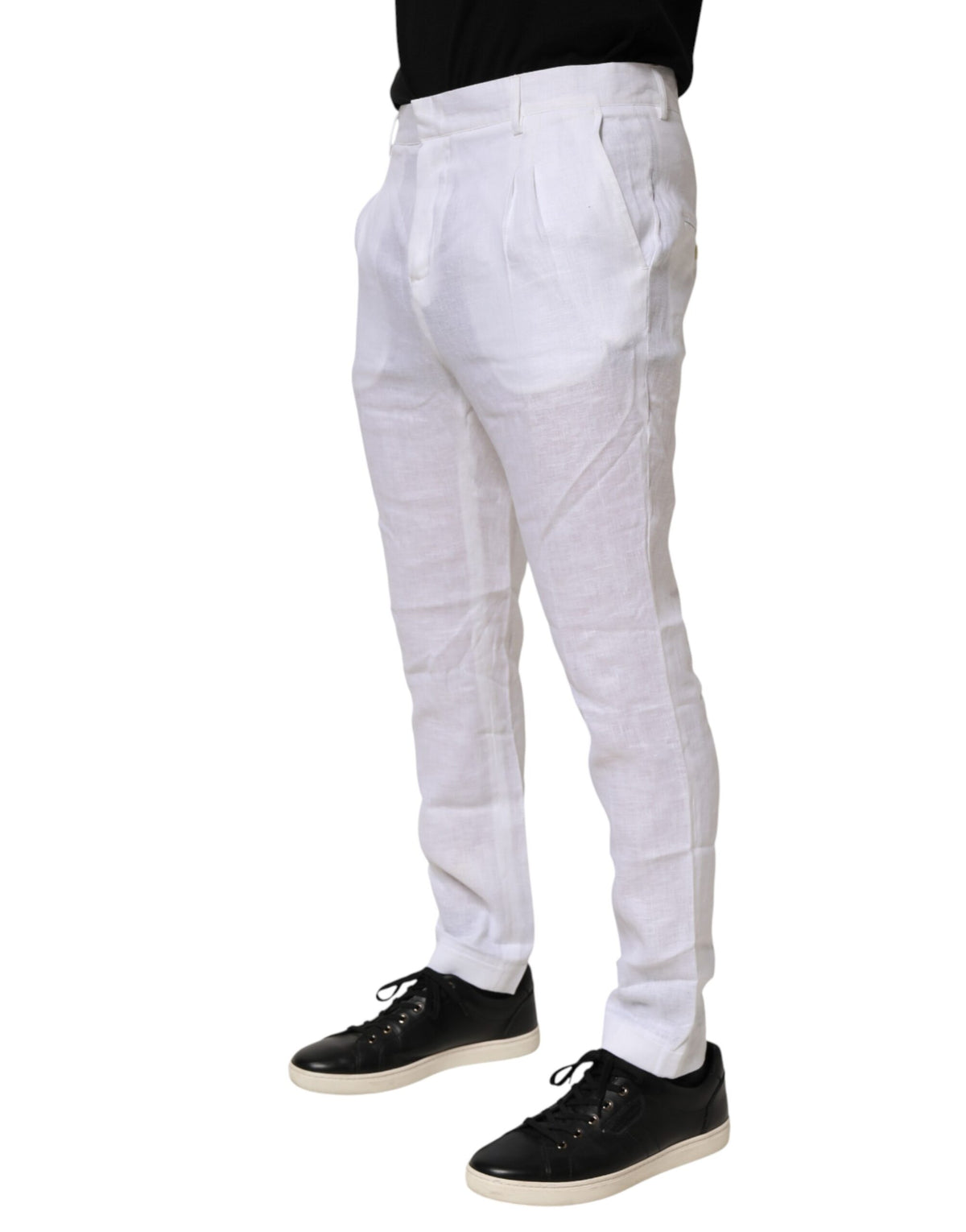 Pantalon de Costume Blanc en Lin Daniele Alessandrini