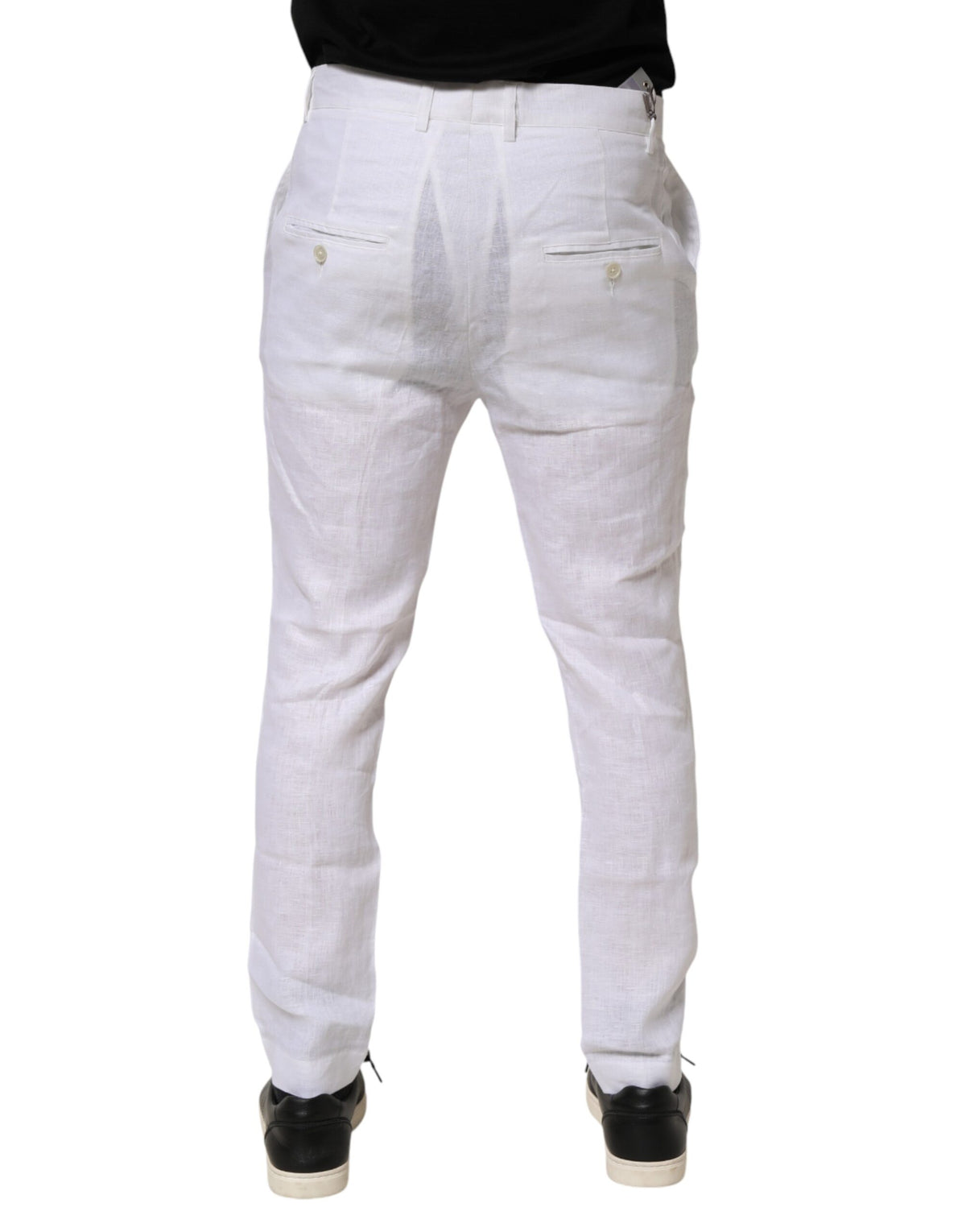 Pantalon de Costume Blanc en Lin Daniele Alessandrini