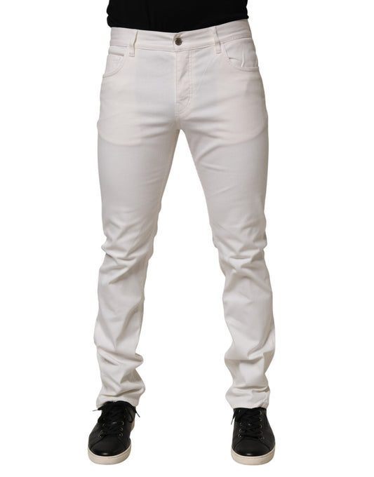 Prada Witte Mid Waist Skinny Fit Denim Casual Broekjeans
