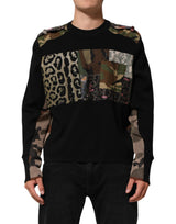 Pull Dolce &amp; Gabbana noir à patchwork et col rond