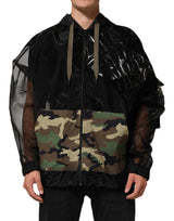 Pull à capuche zippé Dolce &amp; Gabbana camouflage noir pour homme