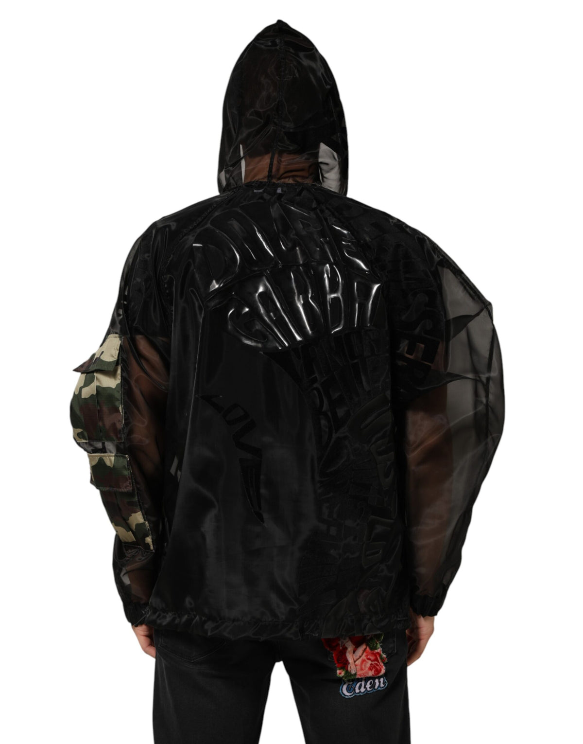 Pull à capuche zippé Dolce &amp; Gabbana camouflage noir pour homme