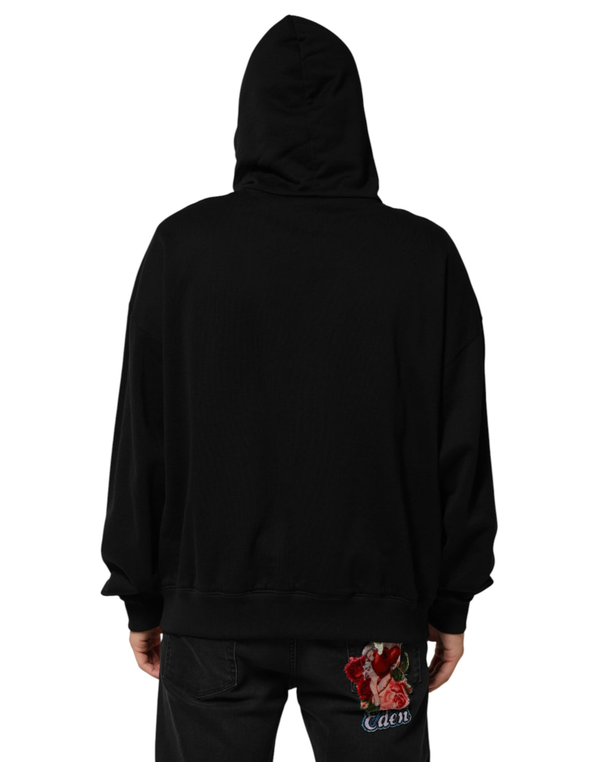 Sweat-shirt à capuche noir imprimé Dolce &amp; Gabbana pour homme
