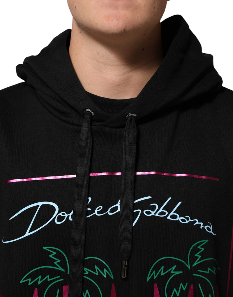 Sweat-shirt à capuche noir imprimé Dolce &amp; Gabbana pour homme