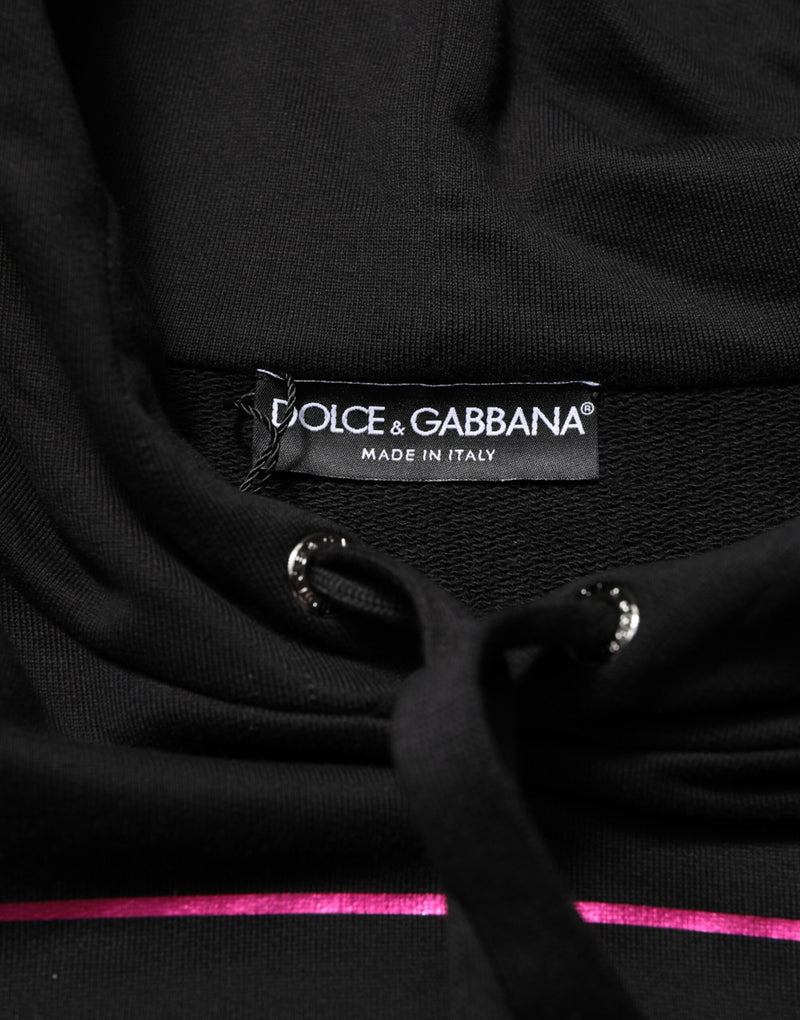 Sweat-shirt à capuche noir imprimé Dolce &amp; Gabbana pour homme