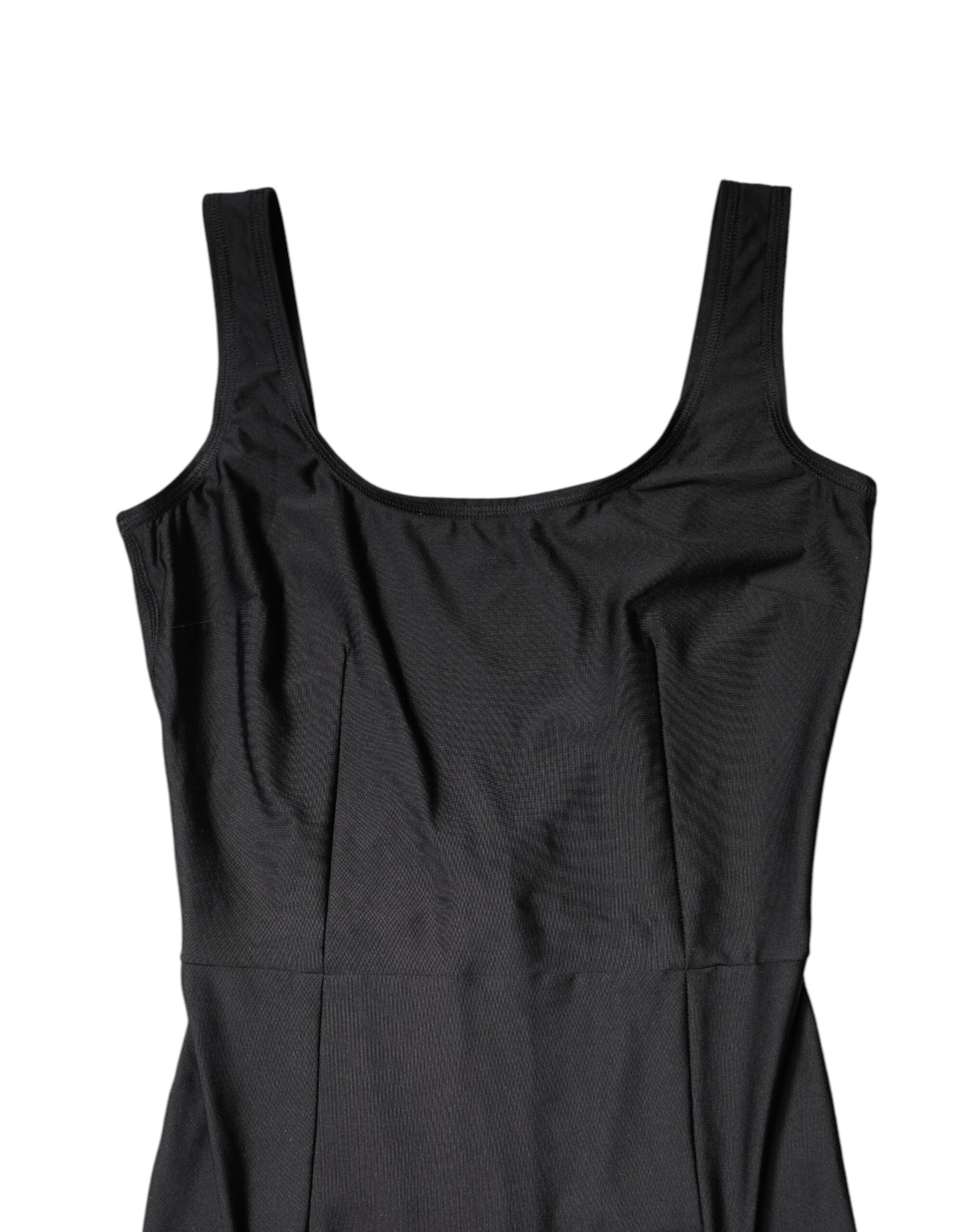 Zwarte, mouwloze, aansluitende jumpsuit van Dolce &amp; Gabbana voor dames.