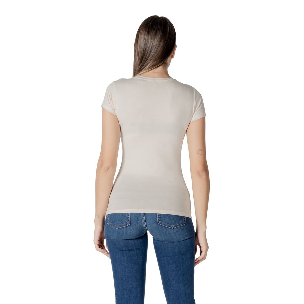 T-shirt en coton beige Guess
