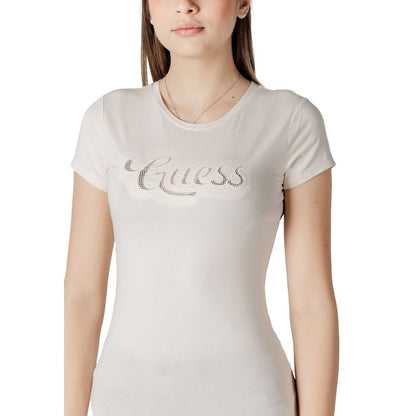 T-shirt en coton beige Guess