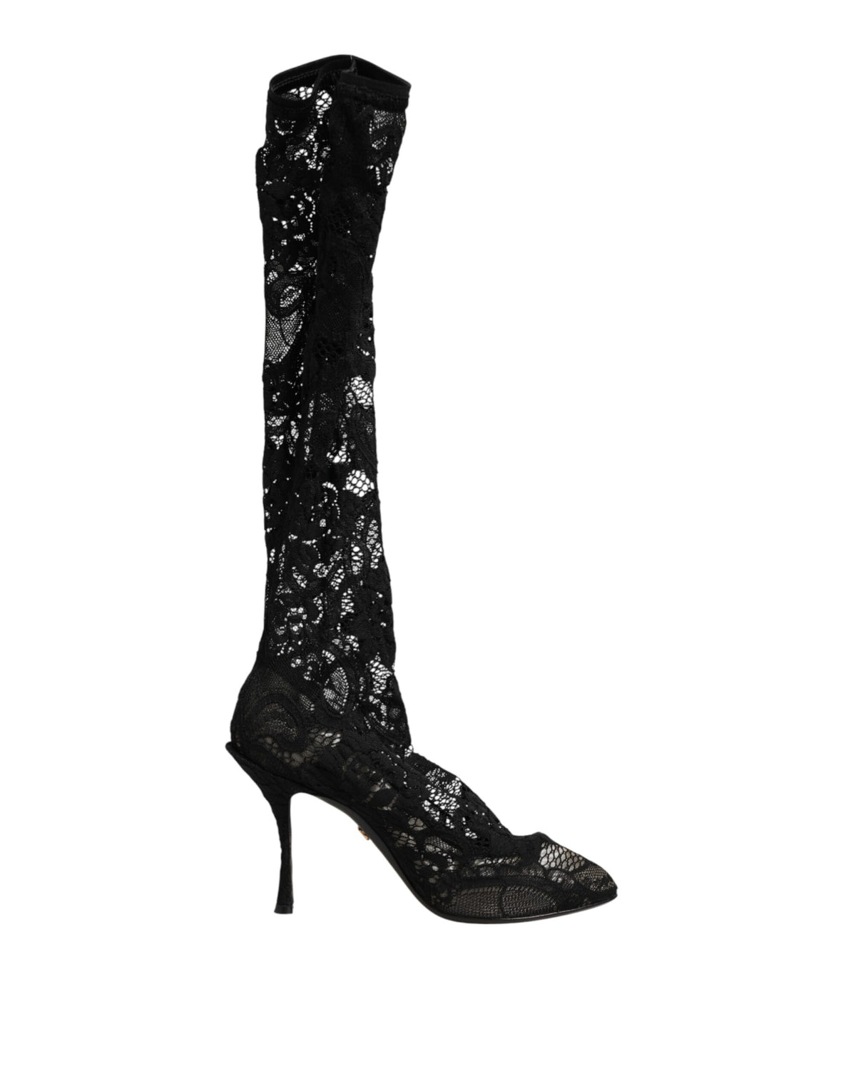 Dolce & Gabbana Taormina Black Lace Sock Boots