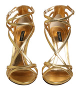 Dolce & Gabbana Keira Heels Sandals en Cuir Doré