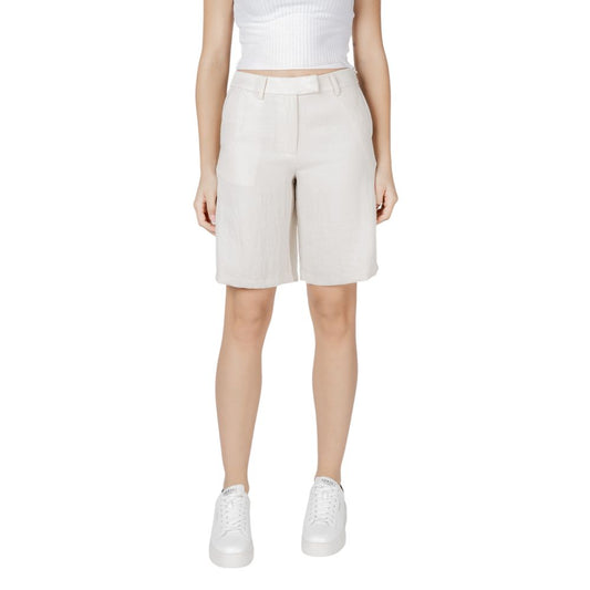 Vila Clothes Beige Viscose Short