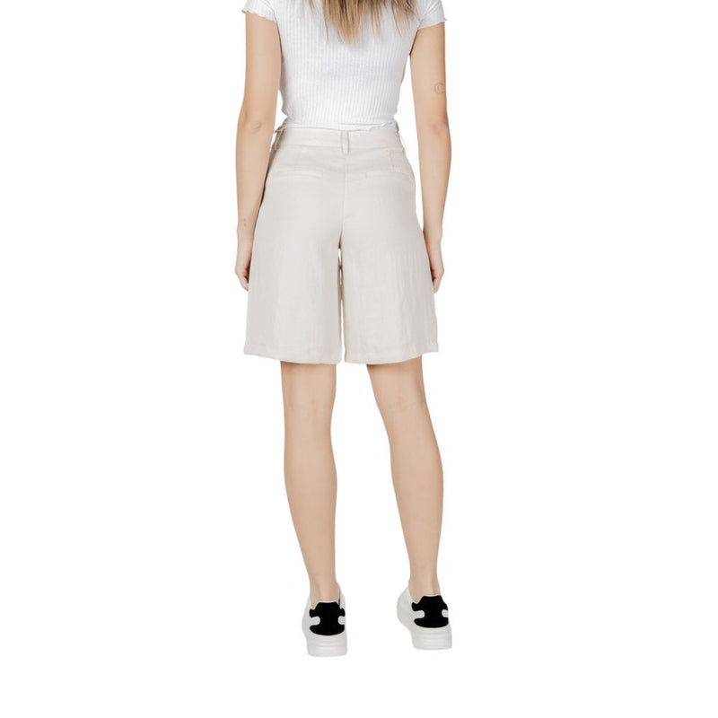Vila Clothes Viflea Shorts Beige en Viscose pour Femmes