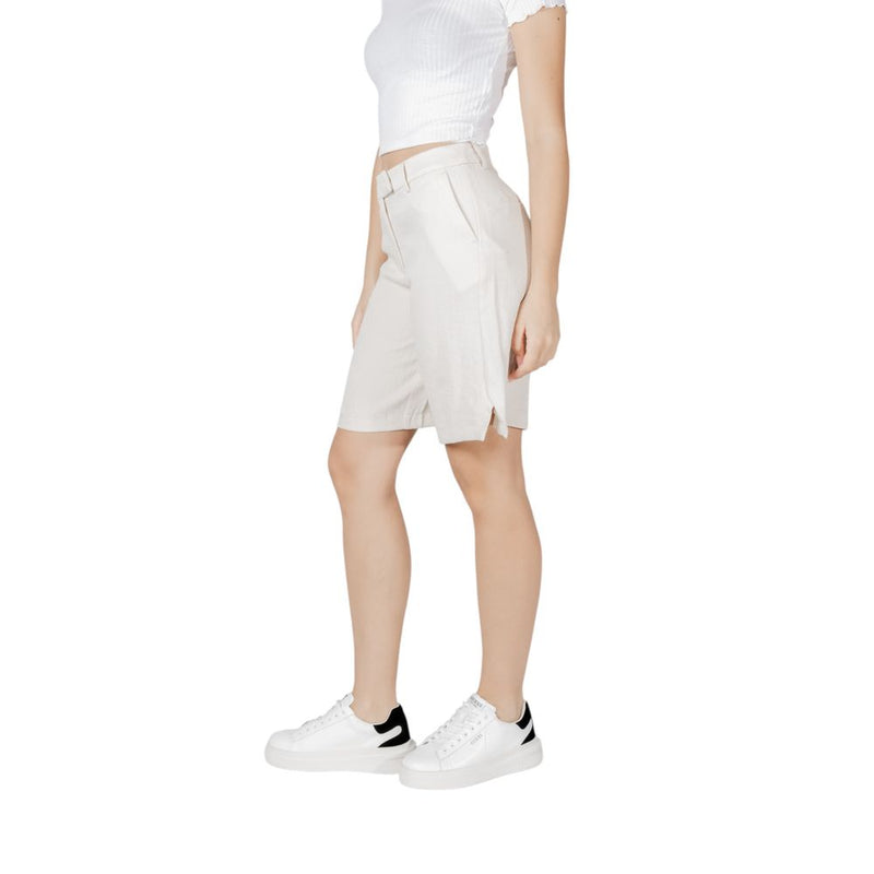 Vila Clothes Viflea Shorts Beige en Viscose pour Femmes