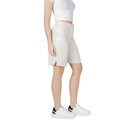 Vila Clothes Beige Viscose Short