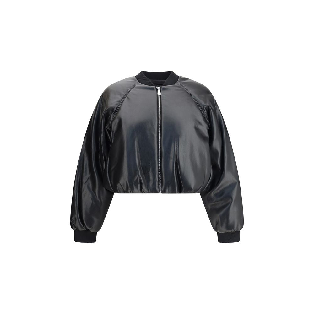 PINKO Cropped bomber met leereffect