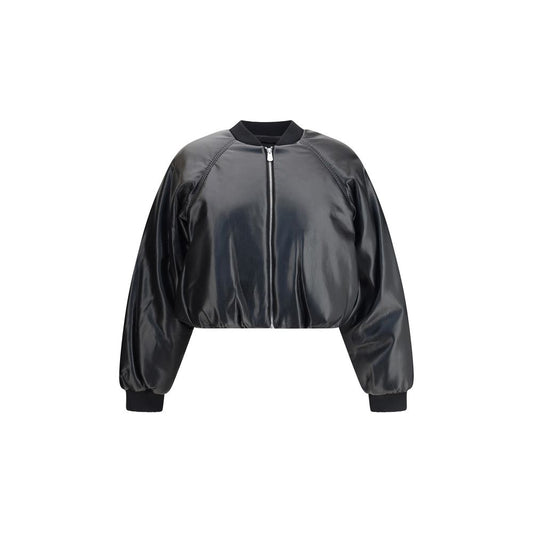 PINKO Cropped bomber met leereffect