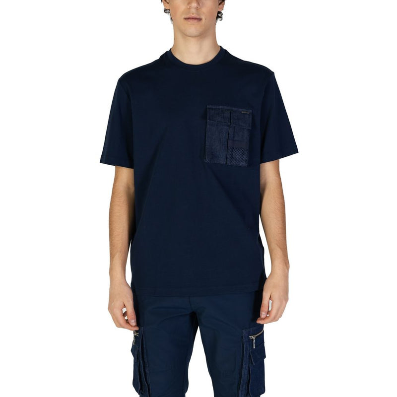 Antony Morato Blue Cotton T-Shirt - Relaxed Fit with Pocket