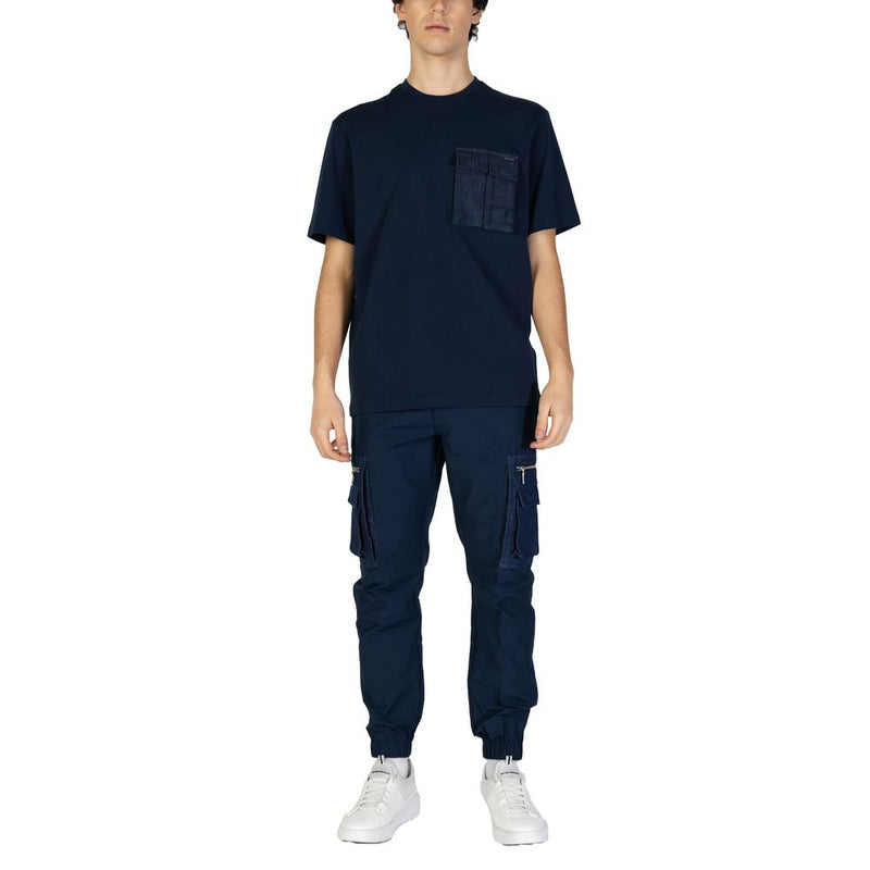 Antony Morato Blue Cotton T-Shirt - Relaxed Fit with Pocket