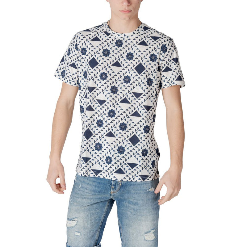 Antony Morato Blue Cotton T-Shirt with Logoed Metal Badge