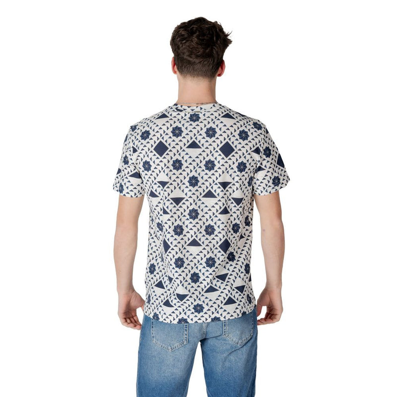 Antony Morato Blue Cotton T-Shirt with Logoed Metal Badge