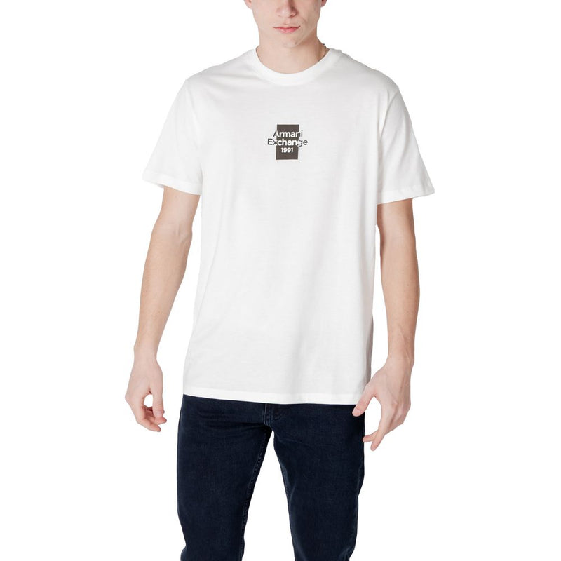 Armani Exchange White Cotton T-Shirt