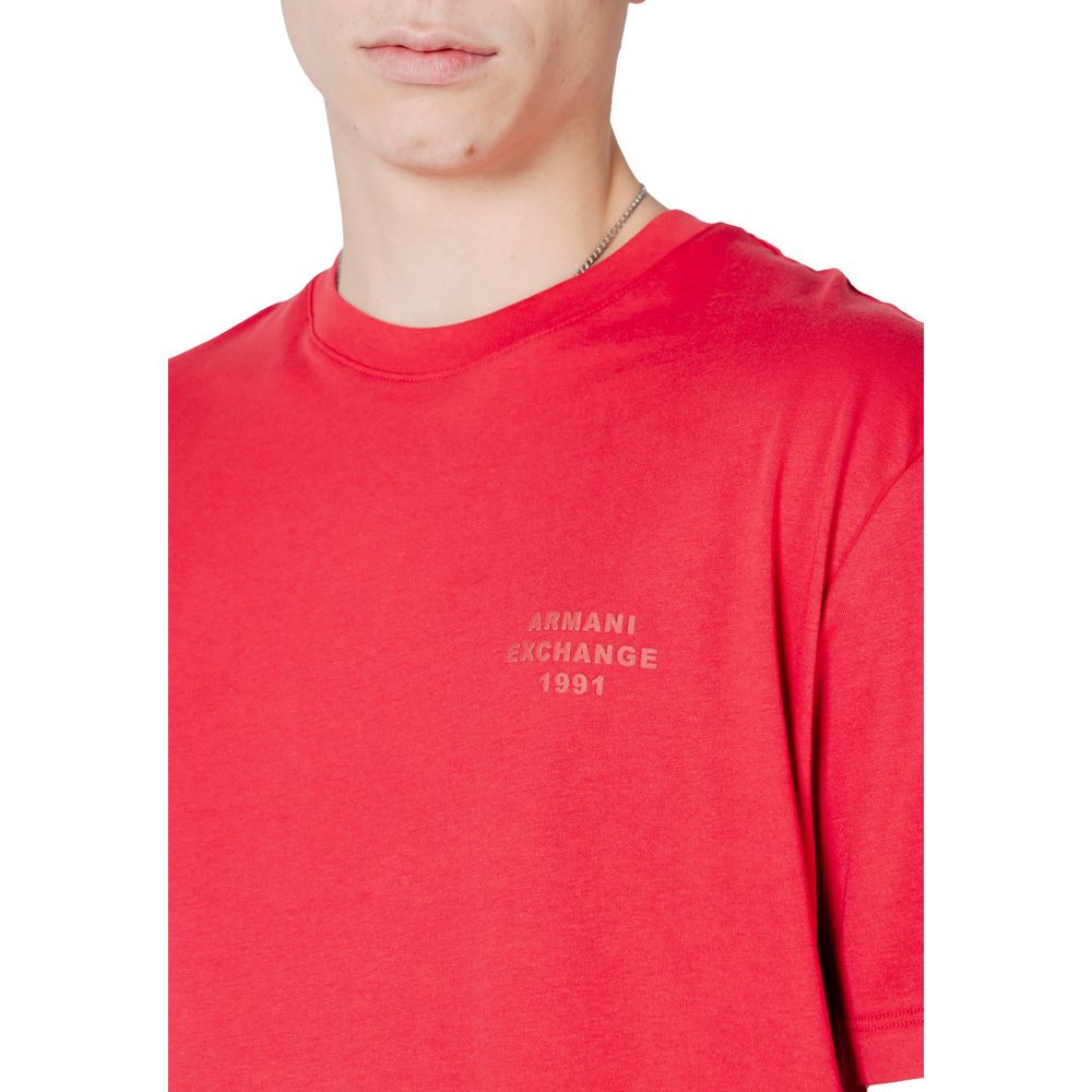T-shirt rouge en coton Armani Exchange