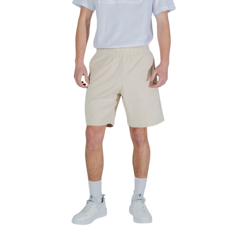 EA7 Emporio Armani Beige Cotton Bermuda Shorts for Men