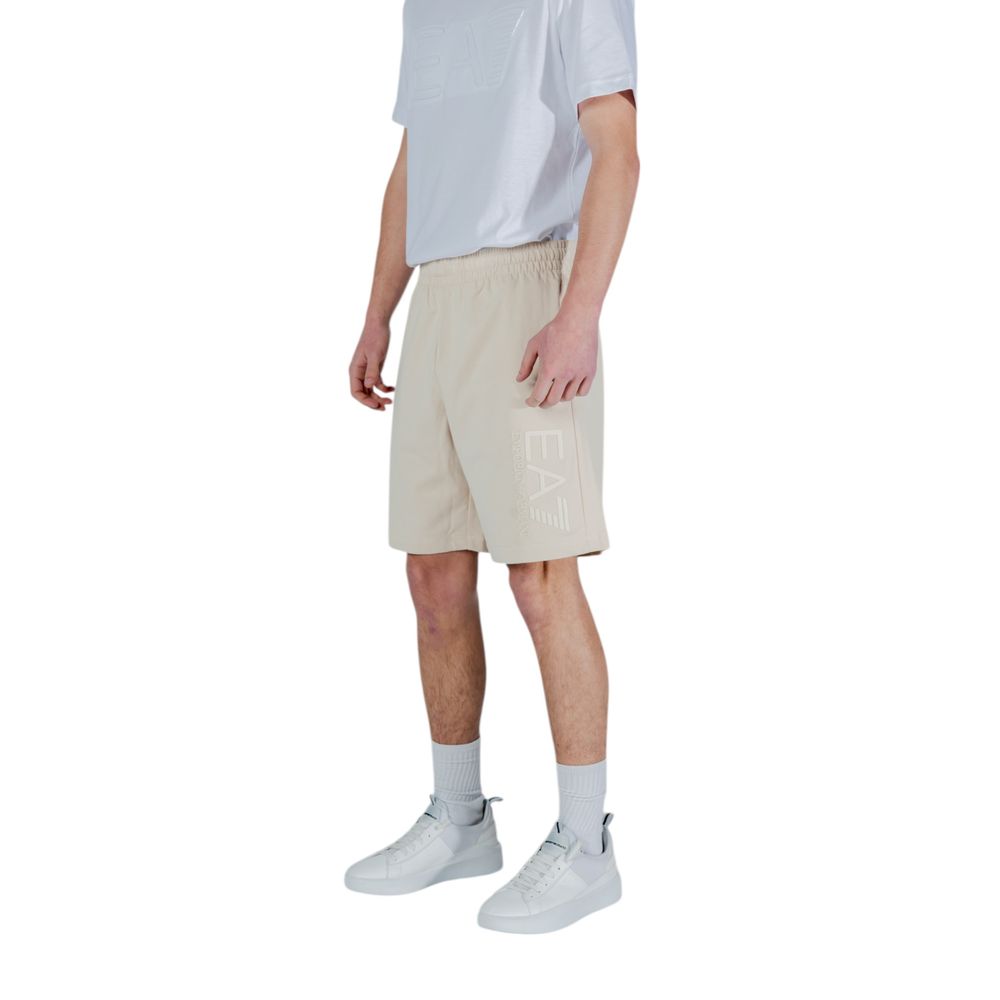 Short en coton beige EA7 Emporio Armani