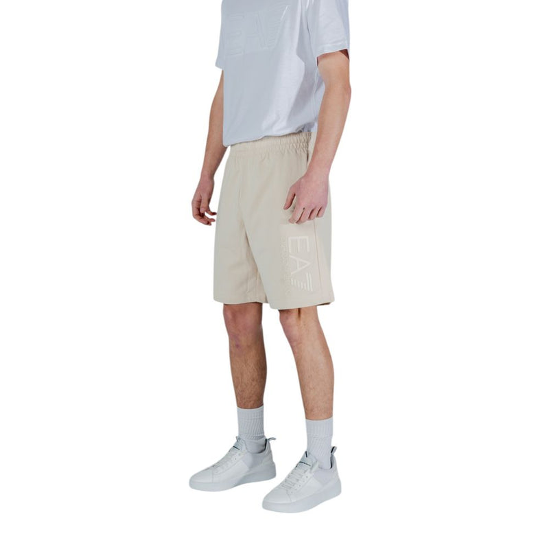 EA7 Emporio Armani Beige Cotton Bermuda Shorts for Men
