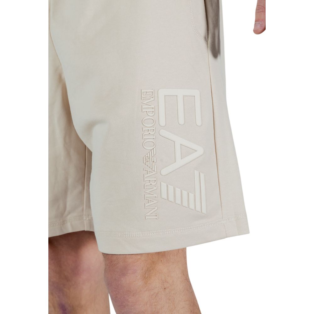Short en coton beige EA7 Emporio Armani