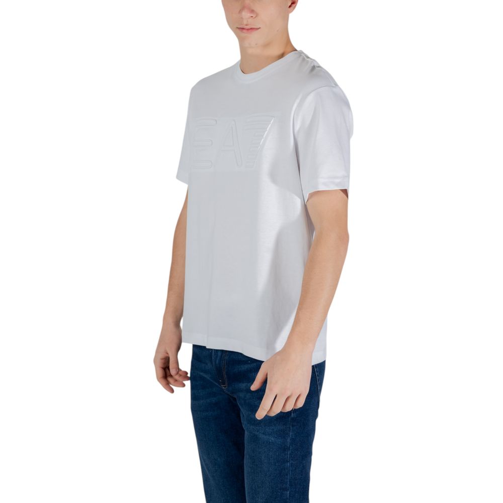 EA7 Emporio Armani T-Shirt en Coton Blanc pour Homme