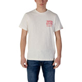 T-shirt en coton crème Replay M3023.000.22336 pour homme
