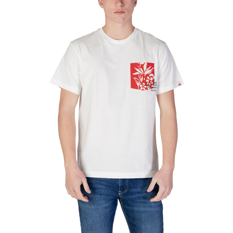 Replay wit katoenen T-shirt
