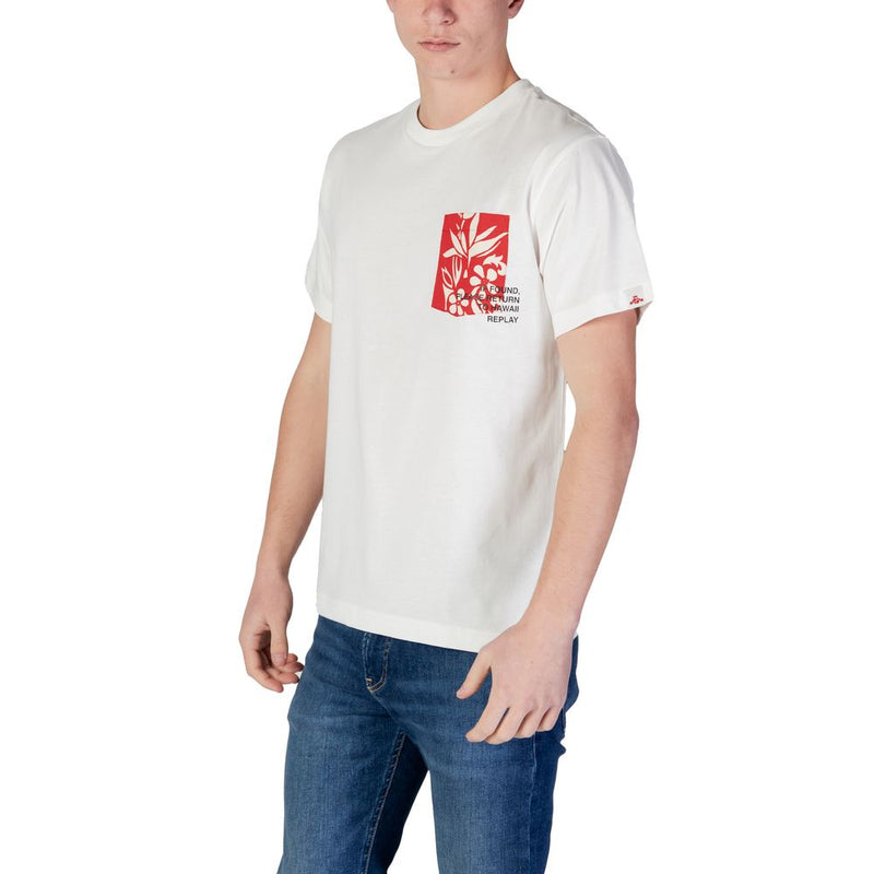 Replay wit katoenen T-shirt