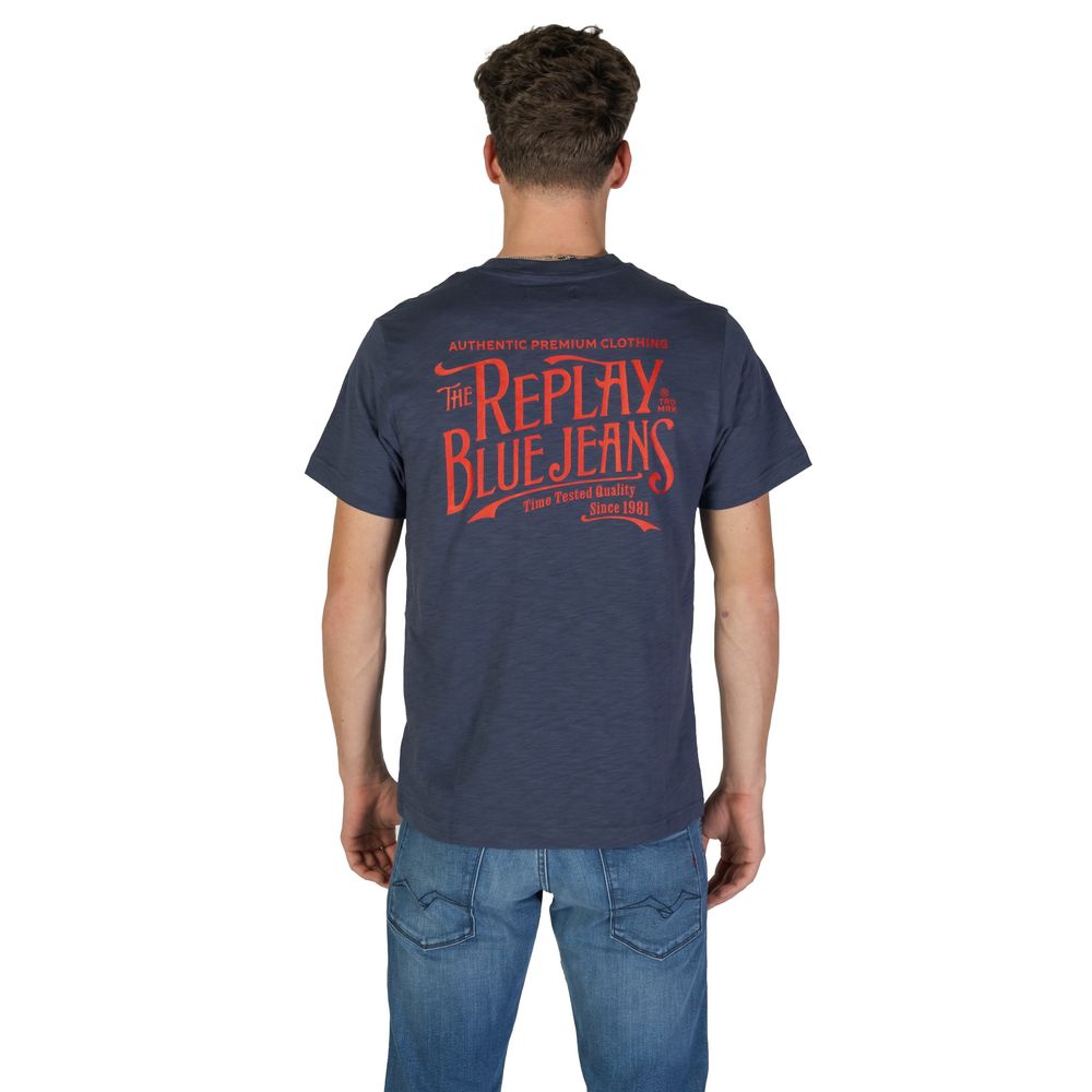 T-Shirt en Coton Replay M3023.000.22336 Bleu
