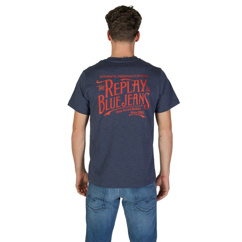 Replay Blauw Katoenen T-shirt